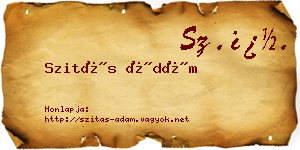 Szitás Ádám névjegykártya